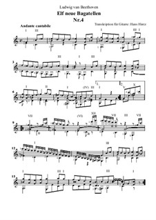 Eleven New Bagatelles for Piano, Op.119: Bagatelle Nr.4 by Ludwig van Beethoven