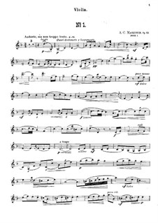 From the North. Nine Pieces for Violin and Piano, Op.53: Solo part by Alexander Mackenzie