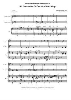 All Creatures of Our God and King: Duet for Bb-Trumpet by folklore