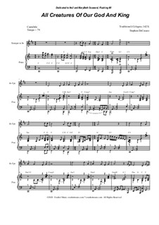 All Creatures of Our God and King: For Bb-Trumpet solo and Piano by folklore