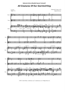 All Creatures of Our God and King: Duet for Violin and Viola by folklore