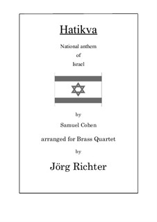 Hatikvah: For Brass Quartet by Samuel Cohen