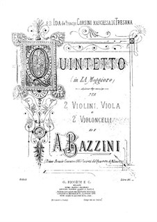 String Quintet in A Major: Violin I part by Antonio Bazzini