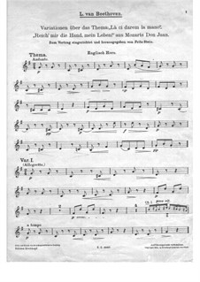 Variations on 'Là ci darem la mano' from 'Don Giovanni' by Mozart, WoO 28: Cor anglais part by Ludwig van Beethoven