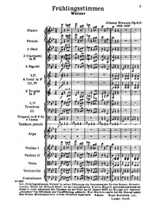 Voices of Spring, Op.410: Full score by Johann Strauss (Sohn)