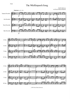 The Whiffenpoof Song (Baa! Baa! Baa!): For recorder quartet by Tod Buchanan Galloway