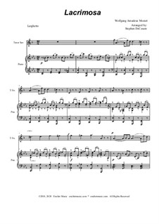 Lacrimosa: For Tenor Saxophone and Piano by Wolfgang Amadeus Mozart