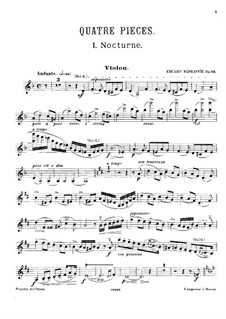 Four Pieces for Violin and Piano, Op.64: Solo part by Eduard Napravnik