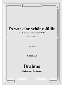 No.8-14: No.9 Es war eine schone Judin (C Major) by Johannes Brahms
