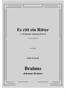 No.8-14: No.10 Es ritt ein Ritter (d minor) by Johannes Brahms