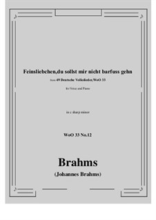 No.8-14: No.12 Feinsliebchen, du sollst mir nicht barfuss gehn (c sharp minor) by Johannes Brahms