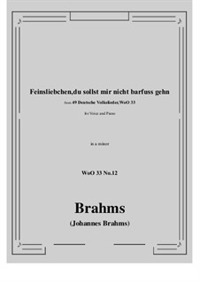 No.8-14: No.12 Feinsliebchen, du sollst mir nicht barfuss gehn (a minor) by Johannes Brahms