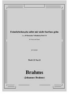 No.8-14: No.12 Feinsliebchen, du sollst mir nicht barfuss gehn (b minor) by Johannes Brahms