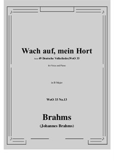 No.8-14: No.13 Wach auf, mein Hort (B Major) by Johannes Brahms
