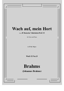 No.8-14: No.13 Wach auf, mein Hort (B flat Major) by Johannes Brahms