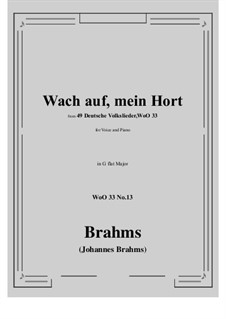 No.8-14: No.13 Wach auf, mein Hort (G flat Major) by Johannes Brahms