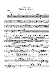 Maskarade, FS 39: Overture – bassoons I-II parts by Carl Nielsen