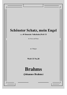 No.15-21: No.20 Schonster Schatz, mein Engel (F Major) by Johannes Brahms