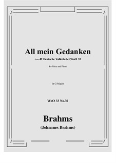 No.29-35: No.30 All mein Gedanken (G Major) by Johannes Brahms