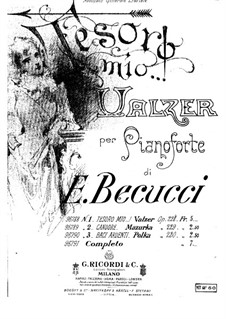 Tesoro mio, Op.228: For piano by Ernesto Becucci