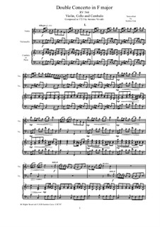 Concerto for Violin, Cello and Strings in F Major, RV 544: Version for violin, cello and cembalo (or piano) by Antonio Vivaldi
