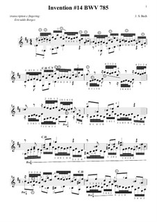No.14 in B Flat Major, BWV 785: For guitar by Johann Sebastian Bach