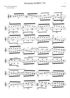 No.4 in D Minor, BWV 775: For guitar by Johann Sebastian Bach