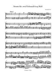 Sonate für zwei Violoncelli in g Moll: Sonate für zwei Violoncelli in g Moll by Bernhard Vass