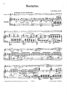 Nocturne for French Horn and Piano, Op.73: Score by Bernhard Eduard Müller