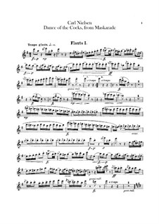 Maskarade, FS 39: Dance of the Cocks – flutes parts by Carl Nielsen