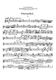 Symphony No.2 'The Four Temperaments', FS 29 Op.16: Clarinets I-II parts by Carl Nielsen