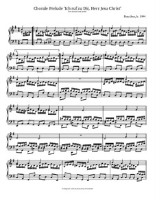 Chorale prelude over 'Ich Ruf zu Dir, Herr Jesu Christ': Chorale prelude over 'Ich Ruf zu Dir, Herr Jesu Christ' by Johann Friedrich Agricola