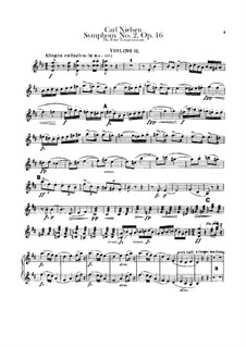 Symphony No.2 'The Four Temperaments', FS 29 Op.16: Violin II part by Carl Nielsen