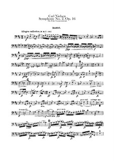 Symphony No.2 'The Four Temperaments', FS 29 Op.16: Double bass part by Carl Nielsen