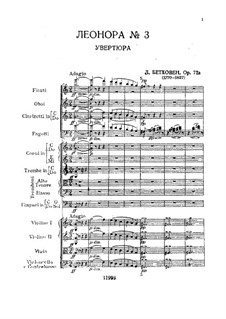 Leonore. Overture No.3, Op.72b: Full score by Ludwig van Beethoven