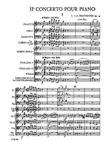 Concerto for Piano and Orchestra No.2, Op.19: Full score by Ludwig van Beethoven