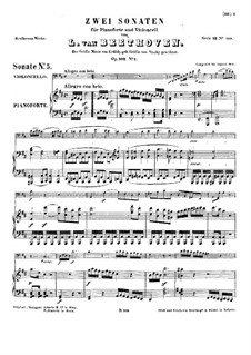 Sonata for Cello and Piano No.5 in D Major, Op.102 No.2: Score by Ludwig van Beethoven