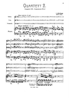 Three Piano Quartets, WoO 36: Quartet No.2 by Ludwig van Beethoven