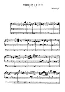 Passacaglia for Organ in D Minor, BuxWV 161: For a single performer by Dietrich Buxtehude