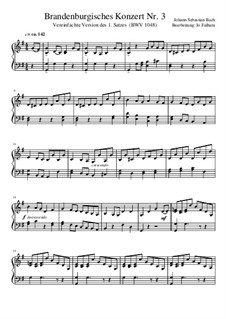 Movement I: For piano (or organ) by Johann Sebastian Bach