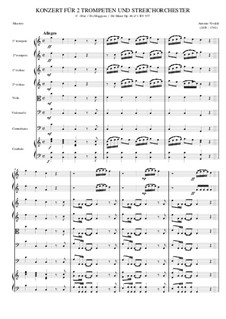Concerto for Two Trumpets and Strings in C Major, RV 537: Full score by Antonio Vivaldi