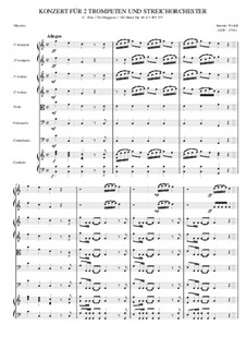 Concerto for Two Trumpets and Strings in C Major, RV 537: Full score by Antonio Vivaldi