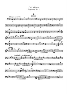 Symphony No.1 in G Minor, FS 16 Op.7: Double bass part by Carl Nielsen