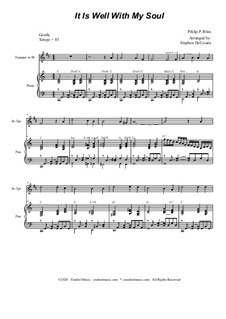 It Is Well with My Soul: For Bb-Trumpet solo and Piano by Philip Paul Bliss
