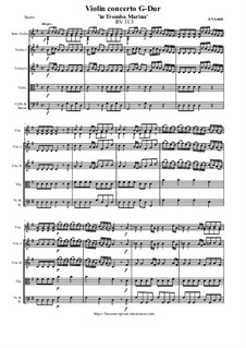 Violin concerto G-Dur 'in Tromba Marina', RV 313: Violin concerto G-Dur 'in Tromba Marina' by Antonio Vivaldi
