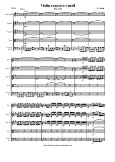 Violin concerto e-moll, RV 281 A. - sheet music MusicaNeo