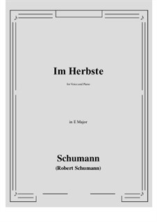 Im Herbste: E Major by Robert Schumann