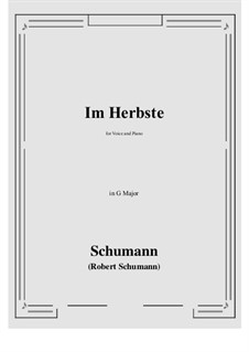 Im Herbste: G Major by Robert Schumann