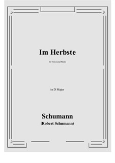 Im Herbste: D Major by Robert Schumann