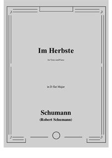 Im Herbste: D flat Major by Robert Schumann